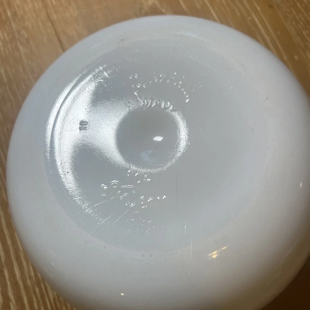 Vintage GLASBAKE Large White Milk Glass Mixing Bowl Made for SUNBEAM 19CJ